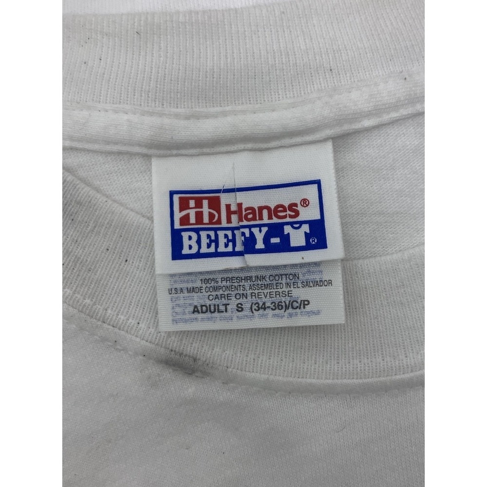 Vintage Deadstock 90s Hanes Beefy Shirt Southwestern Coyote Moon White Small - Picture 12 of 15